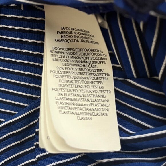 RLX Ralph Lauren Polo Shirt Mens XL Blue Striped SS Golf Stretch Wicking Logo - Picture 12 of 12